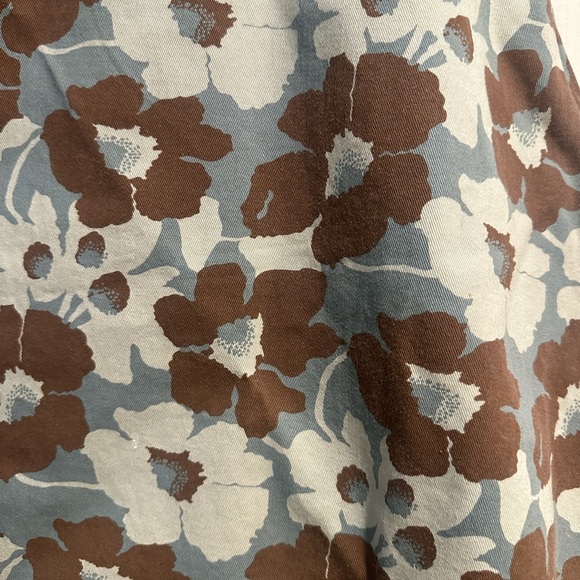 Vintage Fossil Blue & Brown Floral Patterned Cotton Mini Skirt Women’s Size 12 - Picture 2 of 6